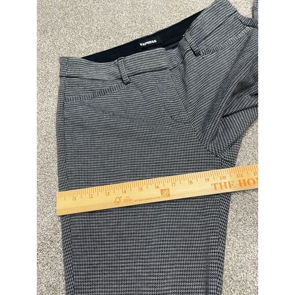 Express womens columnist barley boot pants sz 4R 9” rise black white trousers - Picture 6 of 12